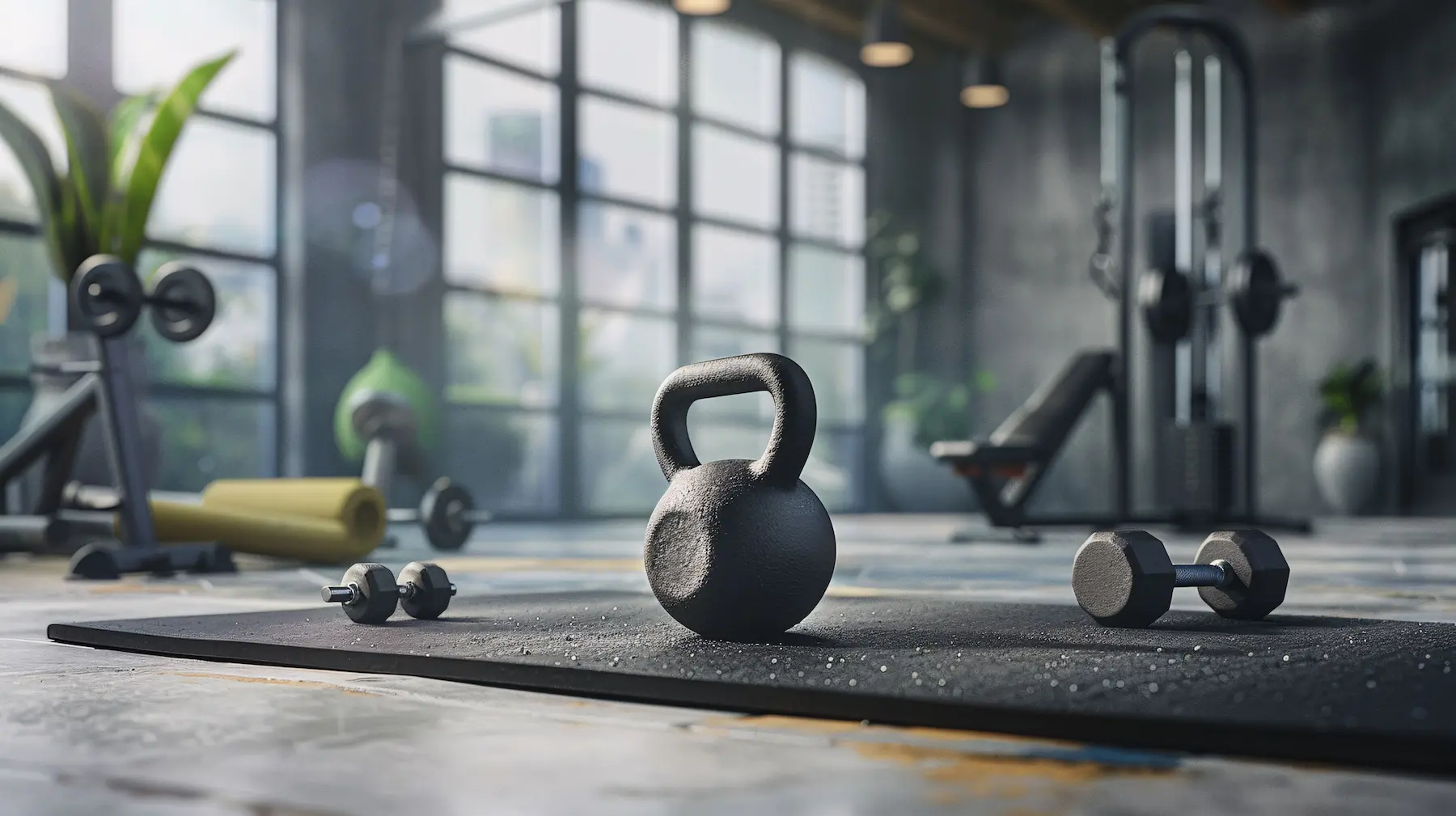 Kettlebell still life representing ROI analysis and commercial investment planning