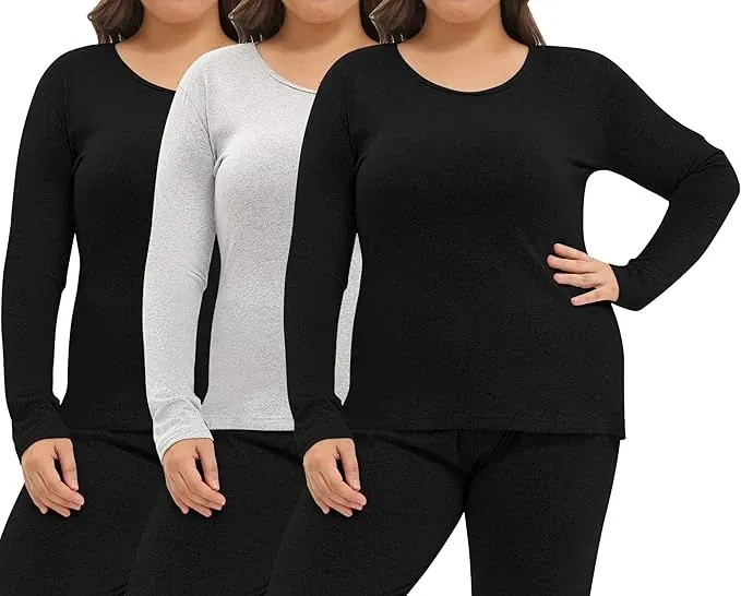 Patelai XXXXL Plus Size Thermal Long Sleeve Shirt fleece lined for winter layering